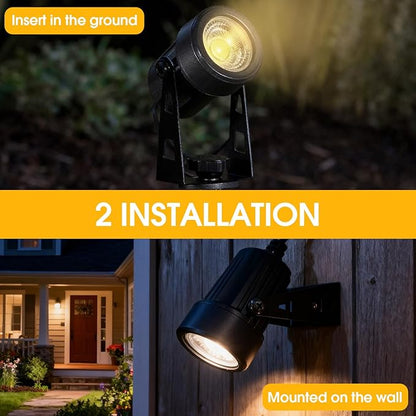 CPLIRIS Outdoor Landscape Lighting, LED Spot Lights Kit for Garden, Yard, House, Lawn, Tree, Flags, Fence Use, Warm White 2700k-3300k, IP67 Waterproof & Connectable - 6 Pack