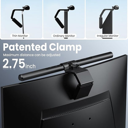 Quntis Computer Monitor Lamp, Screen Monitor Light Bar for Eye Caring, USB Reading LED Task Lamp with Auto-Dimming, Dimmable Light Bar, Touch Control, No Glare Space Saving Home Office Desk Lamps