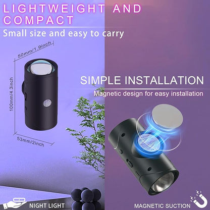 LED Wireless Wall Sconce with Color Changing, Motion Sensor Light Indoor, 1500mAh Rechargeable Battery Operated Wall Sconces for Bedroom Bedside Hallway Courtyard Doorway (black - 2 Pack)