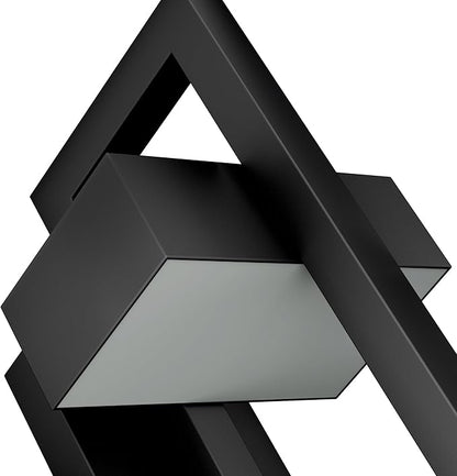 Krychiler 16.5 Inch Contemporary Outdoor Wall Lights with 3000K Integrated LED, 2 Packs Matte Black Metal Modern Exterior Lighting Fixtures Outside Wall Mount, for House Porch Patio Garage Front Door