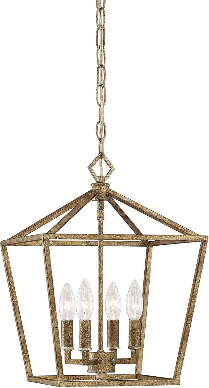 ML Lighting 3234-VG Four Light Pendant, Gold, Champ, Gld Leaf