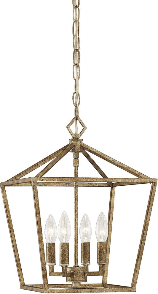 ML Lighting 3234-VG Four Light Pendant, Gold, Champ, Gld Leaf