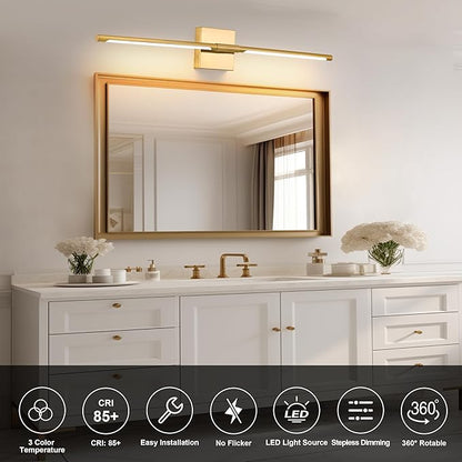 Morauroral 30″ Gold Battery Operated Wall Sconces Set of 2, Dimmable Wall Sconces with Remote Control, Rechargeable Sconces Wall Lighting, LED Wireless Wall Lights for Bedroom, Living Room, Bathroom