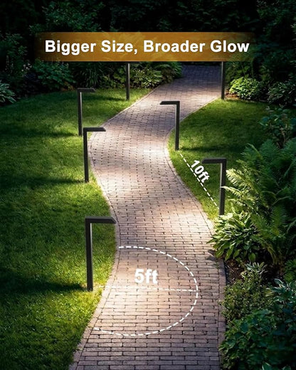 Low Voltage Pathway Lights, 4.5W LED Landscape Lighting, 4000K, 9-15V AC/DC, IP65 Waterproof, Aluminum, Black, 6 Pack