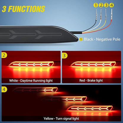Nilight Rear Bumper Tail Light Compatible with 2006 2007 2008 2009 2010 2011 2012 2013 2014 Toyota Camry Smoke Lens LED Reflector Bumper Lamps Brake Turn Signal Sequential Flashing Driving Taillights