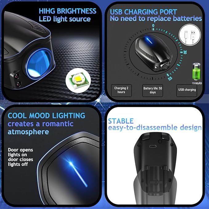 2PCS Car Door Lights Logo Projector Rechargeable Universal,Rechargeable Wireless Car Door Projector Lamp,HD Vehicle Welcome Lights,Shadow Ghost Lamp (Logo-Nii-ss-an)