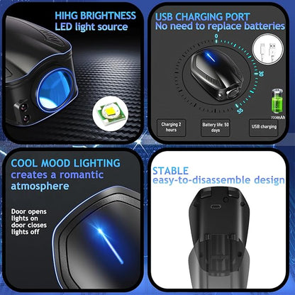 2PCS Car Door Lights Logo Projector Rechargeable Universal,Rechargeable Wireless Car Door Projector Lamp,HD Vehicle Welcome Lights,Shadow Ghost Lamp (Logo-Nii-ss-an)