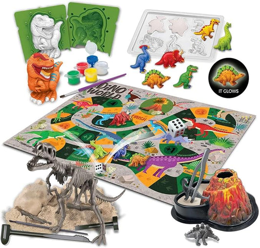 4M | STEAM Dinosaur World Exploration| Hands-On Science Kit with Dinosaur Figures & Fossil Experiments for Kids Ages 5+ - Educational Paleontology Toy Gift