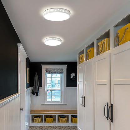 Modern Dimmable Ceiling Light Fixture,5CCT in One LED Flush Mount Kitchen Lights,Round Close to Ceiling Lamp for Hallway Entryway Bedroom Living Room Laundry Room Bathroom(White,11.81 in,ETL Listed)
