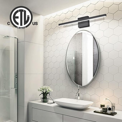VOLISUN Modern Bathroom Vanity Light 23.6 inch, 14W Dimmable 5CCT Led Bathroom Light Fixture Over Mirror, Black Bar Vanity Light for Bathrooms Mirror Cabinets Bedroom-ETL Certificated