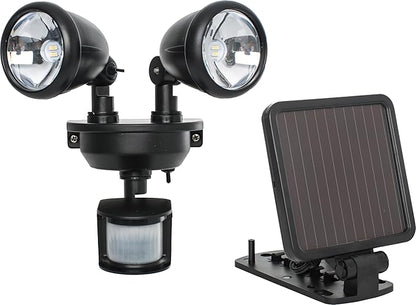 Maxsa 44215 Solar Motion Activated Dual Head Light in Black 8.50x8.00x7.50