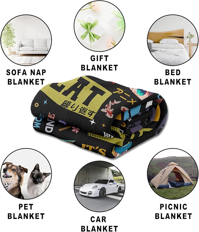 Anime Gifts for Men Women, Gifts for Animes Fans, Unique Anime Gift for Girls Boys, Cool Animes Lover Birthday Presents 60"X50" Throw Blanket