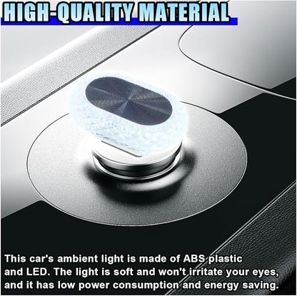 2PCS USB LED Car Interior Night Light, Crystal Mini Decoration Neno Ambient Light Car Interior Atmosphere Lamp, Plug-in USB Interface Auto Trunk Ambient Lighting Kit Universal for Cars (White)