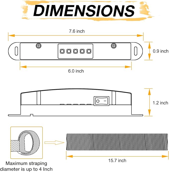 UTV Dome Light Upgraded Universal Roll Bar Mount LED Interior Light Utility Roll Cage Lights Wraparound Roll Bar LED Dome Light for ATV RZR UTV Off road Pick up Trucks Polaris Marine
