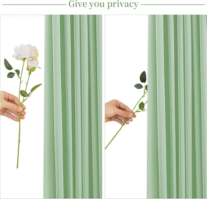 10ft x 10ft Sage Green Backdrop Curtain for Wedding Baby Shower Wrinkle Free Backdrop Drapes Panels for Parties Bridal Shower Birthday Photo Photography Polyester Fabric Background Decoration