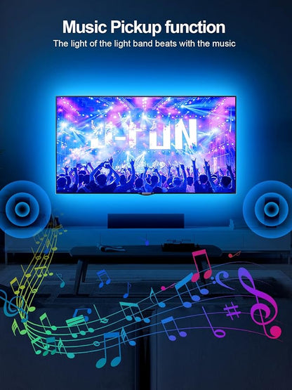 KANTUTOE TV Lights Behind, 19.68ft LED Lights for 55-85 Inch TV, RGB TV Backlight, Music Sync Bluetooth APP and Remote Control Strip Lights USB Powered for Bedroom Gaming Room Decor