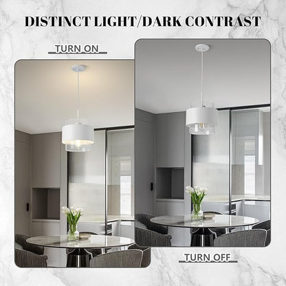 9.8" Modern Pendant Lights Kitchen Island, Industrial Pendant Lighting with Durable Metal Shades, Adjustable Hanging Light Fixtures for Kitchen Island Living Room Hallway,2 Pack