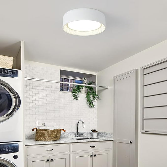 Dimmable Flush Mount Ceiling Light White,24W LED Ceiling Light Fixture,3000K-6500K 5CCT Round 11.81 in Modern Lighting Fixtures for Laundry Room Hallway Kitchen