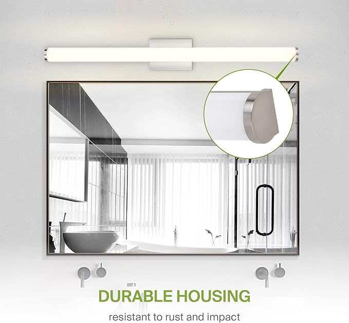 ASD 36" LED Linear Vanity Light Fixture, Modern Bathroom Sconce — 3 Color 3000K-5000K, Dimmable, 30W 2100LM, Energy Star & ETL Listed — Over Mirror Makeup Bar for Bedroom, Cabinets — Nickel, 4 Pack