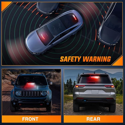 Nilight 12LED Traffic Advisor Strobe Light Bar Red White Emergency Warning Hazard Safety Dash Front/Rear Windshield Flashing Lights for Cars Trucks Police Firefighter Plow Construction Vehicles
