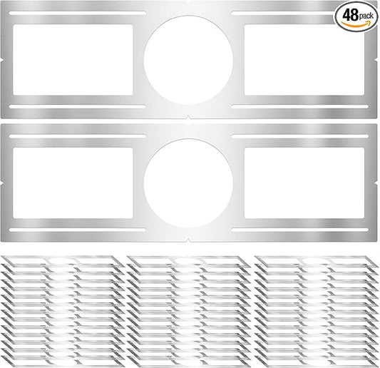 New Construction Mounting Plate, 6 Inch, LED Recessed Lighting Housing Kits, Flat Steel Rough in Bracket Fixture for LED Light Bar, 48PC Shallow Recessed Lighting Housing Plate