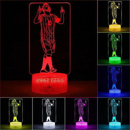 Argentina Soccer Player #10 3D Illsuion Lamp for Boys,16 Colors Changing Dimmable with Night Light，Football Fans Children's Day Gift，Football Fans for Children's Room Decoration (02)
