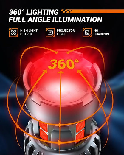 SEALIGHT 3156 3157 LED Bulb Red Brake Lights,3056 3457A 4057 4157 LED Light Bulb with Projector Replacement for Tail Stop Parking Blinker Lights, Pack of 2