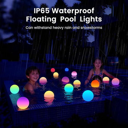 LOFTEK 3-inch Smart Sphere Night Light, Rechargeable LED Ball Lights, 16 RGB Color Change Mood Lighting, Waterproof Ambient Light for Home Bedroom Patio Pool Bathtub Decorative Lighting, 4 Pack