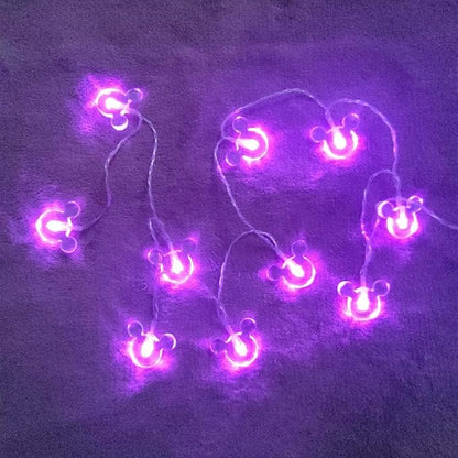 1.65m 10LEDs Decorative Cartoon Animal Mouse Night Mood Light Romantic Lamp for Home Indoor Bedroom Party Festival Décor (Purple)