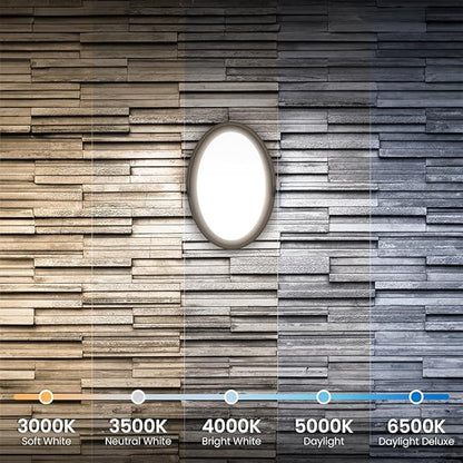 Feit Electric LED Outdoor Wall Light, 1200 Lumens Dusk-to-Dawn Porch Light with 5CCT Selectable Color (3000K–6500K), Bronze Exterior Wall Mount Fixture, Wet Rated LED Sconce S10OWM/5CCT/DD/BZ