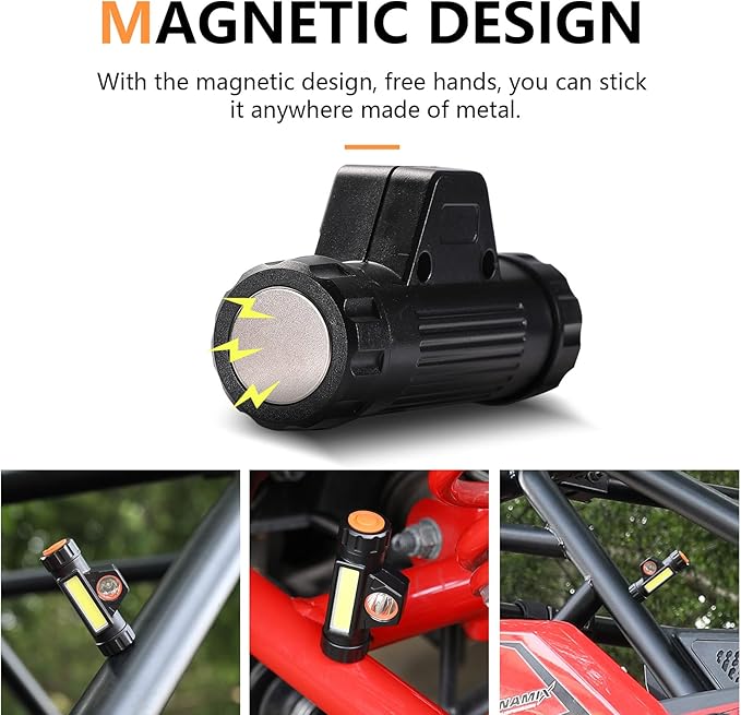 UTV Dome Light LED Interior Lights Roll Bar Cage Mount Compatible with UTV ATV Polaris RZR Can Am Golf Cart Boat Truck Car Off-Road for 1.5“-2.0" Roll Bar, with Magnetic Base, US Flag, 2Pcs
