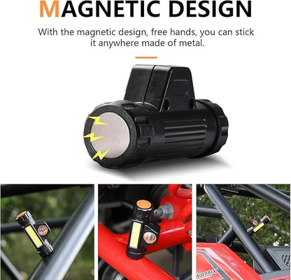UTV Dome Light LED Interior Lights Roll Bar Cage Mount Compatible with UTV ATV Polaris RZR Can Am Golf Cart Boat Truck Car Off-Road for 1.5“-2.0" Roll Bar, with Magnetic Base, US Flag, 2Pcs
