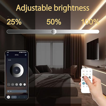 AXMOTUT 65.6ft COB LED Strip Light Warm White, High Bright LED Strips with 320LEDs, RF Remote and UL Power Supply, 3000K Dimmable LED Lights for Bedroom,Kitchen, DIY Home Decoration, 2 Rolls of 32.8ft