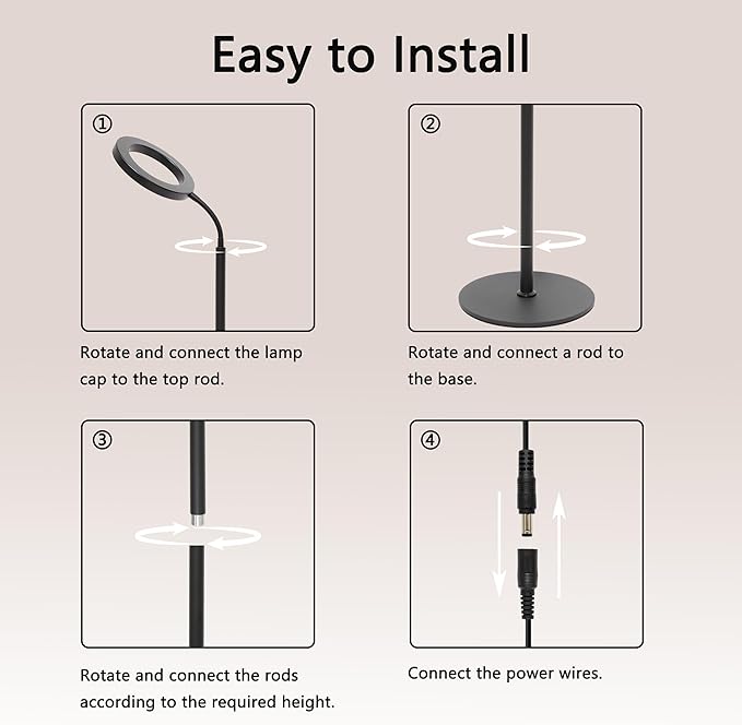 Grow Light for Indoor Plants, Full Spectrum LED Tall Plant Lights with Timer, 3 Color Modes Standing Floor Growing Lamp, 68" Height Adjustable, 10 Dimmable Levels for Large Plants
