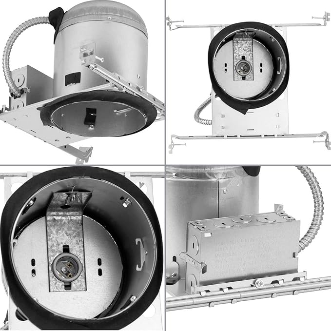 Progress Lighting P806N-N-MD-ICAT 6" Recessed New Construction Housing with Quick Link Connector 6" Trim