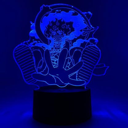 Otaku Lamps Luffy GEAR5 Posing One Piece – Anime Lamp Figure Night Light, 16 Color RGB LED – 3D Anime Room Décor Gift for Otaku