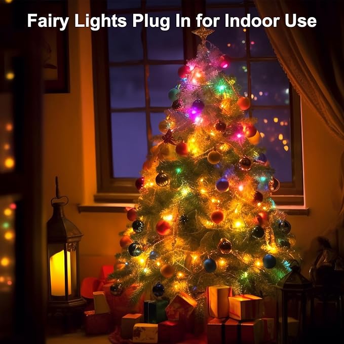 200FT 600LED Christmas Lights Plug in,Outdoor Indoor Fairy Lights with Timer and 8 Modes,Christmas Tree Lights for Garden Party Wedding Christmas Decoration(Multi-Color