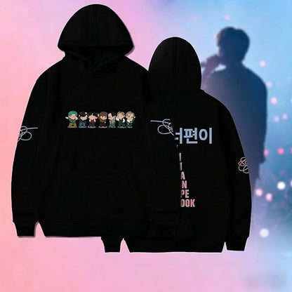 Women Korea Pop Hoodie Love Yourself Sweatshirt K-pop JJK V RM PJM IHS MYG KSJ Long Sleeve Pullover Sweater Coat