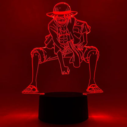 Otaku Lamps Luffy One Piece – Anime Lamp Figure Night Light, 16 Color RGB LED – 3D Anime Room Décor Gift for Otaku