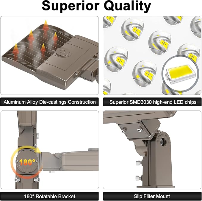 480V LED Parking Lot Lights 150W 21000LM LED Shoebox Pole Lights Fixture 400W HID/HPS Replacement 5000K IP65 AC 277-480V UL Listed Outdoor Area Street Security Lighting for Stadium Roadways