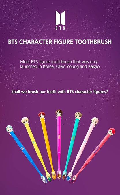 [BTS Official Merchandise] Fans Gift - K-Pop Idols Goods - BTS Character Figure Toothbrush with Convenient Magnetic Holder (Suga)