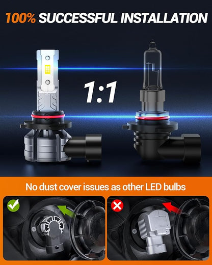 SEALIGHT H13 + H10 for Ford F150 2004-2014, Ford F250 2005-2020 F350, for Dodge Dakota 2005-2009, H13 H10 LED Light Bulbs Combo, 62,000LM 9008 9145 Fog Lights LED Bulb, Pack of 4