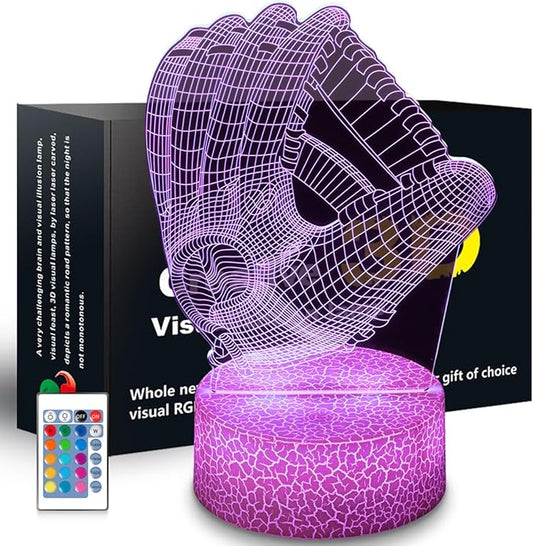 Baseball Night Light Gifts for Boy, 3D Baseball Bedside Lamp,16 Color Change Decor Lamp with Remote & Smart Touch, Gifts for Christmas Birthday Boys Men Gir