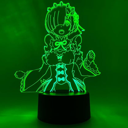Otaku Lamps Rem - Re:Zero (Starting Life in Another World) – Anime Night Light, 16 Color RGB LED – Gift for Otaku
