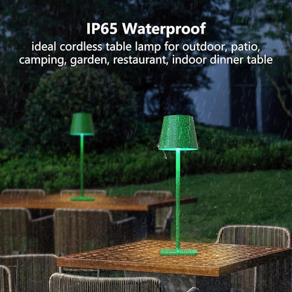 2 Pack Cordless Table Lamp: 6000mAh Battery Operated Touch Lamp Outdoor Table Lights, 3 Color Stepless Dimming, Waterproof Wireless Portable Desk Lamp for Indoor Table Living Room Camping Cafe(Green)