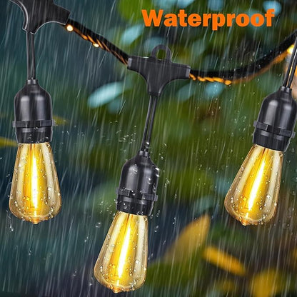 Afirst Solar Outdoor String Lights Waterproof, 12 Feet, 10 Edison Bulbs, Shatterproof Solar Patio Lights for Garden, Backyard, Porch.