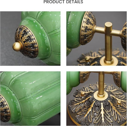 Vintage Bathroom Vanity Light - 2-Light Milk Glass Sconce with Antique Brass Finish & Green Shade, Wall Sconce Lighting for Bathroom Mirror, Hallway, Living Room, Bedroom