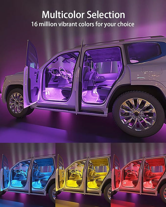 Keepsmile Interior Car Lights Accessories APP Control with Remote Music Sync Color Change RGB Under Dash Car Lighting with USB Charger 12V 2A Led Lights for Jeep Truck