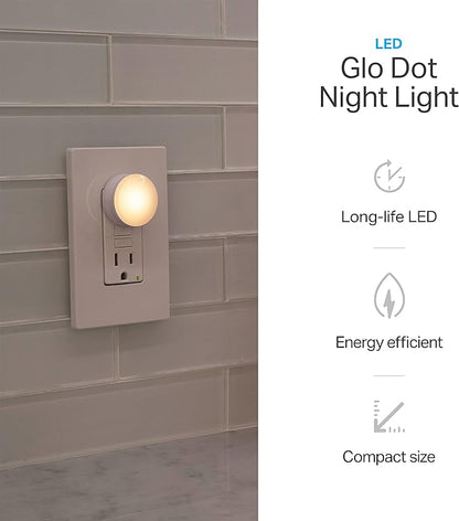 Lights By Night Mini LED Night Light, Plug-In, Dusk To Dawn Sensor, Warm White, Compact, Ambient Lighting, LED Lights for Bedroom, Bathroom, Nursery, Hallway, Kitchen, 45084, 4 Pack