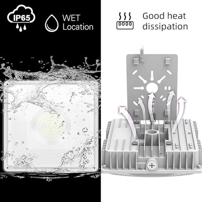 LED Canopy Light 50W,HID/HPS Replacement, 9.5" x 9.5", LED Shop Light, 5700K, AC100-277V, IP65 Waterproof,Canopy Light Outdoor for Gas Station,Warehouse (50W-1P)